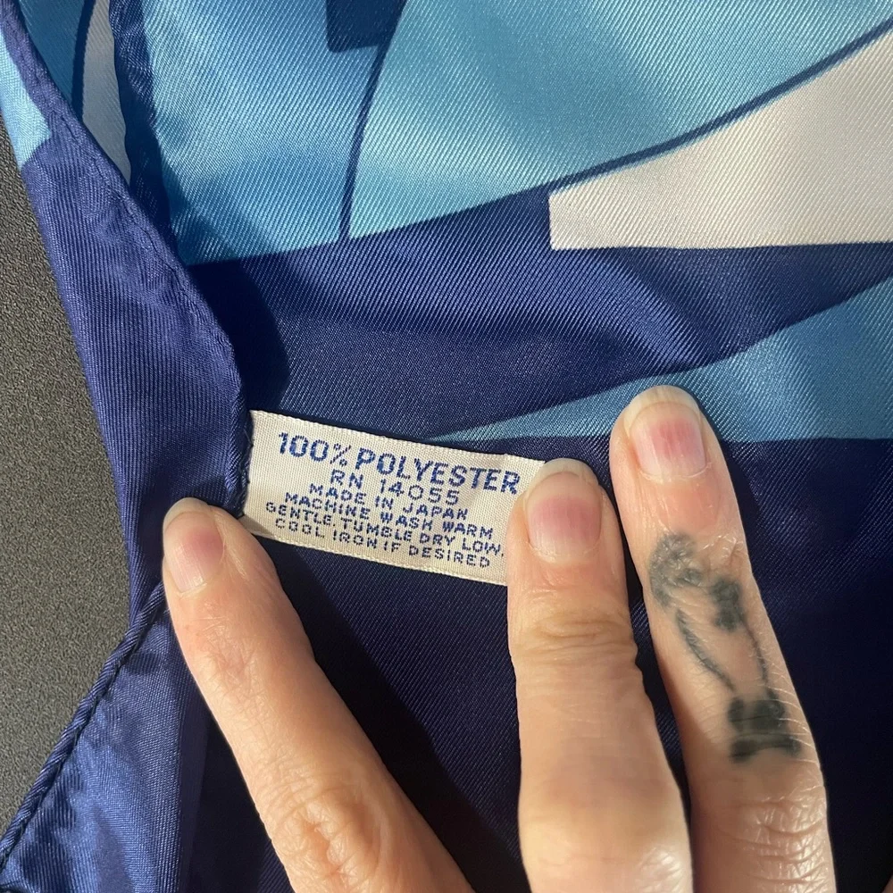 Christian Dior Blue Geometric Scarf